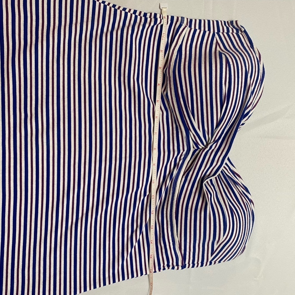 Tommy Bahama Mingling stripes Twist front long Long Bandeau Dress Size L - Picture 5 of 9